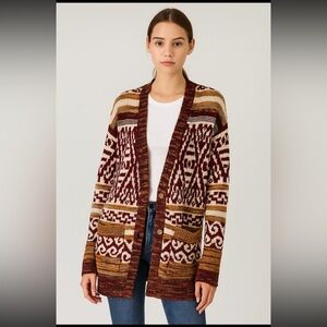 Lucky Brand Aztec cardigan women boho southwest size medium